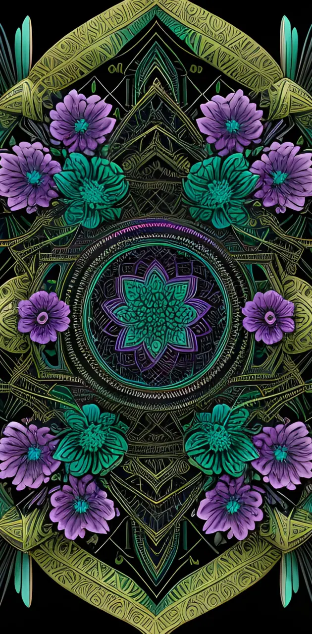 green pink tapestry 
