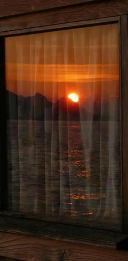 Sunrise on window