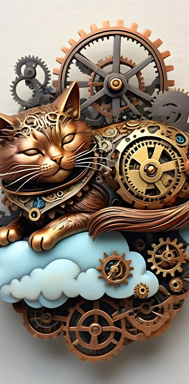 a cat made from machinery