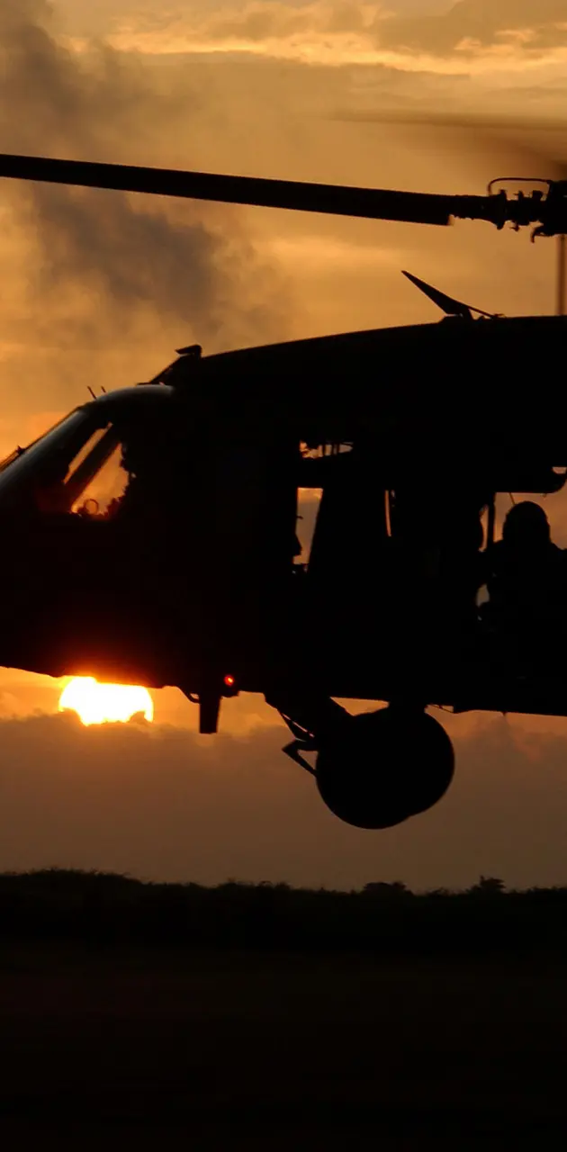 Sunset On Helicopter