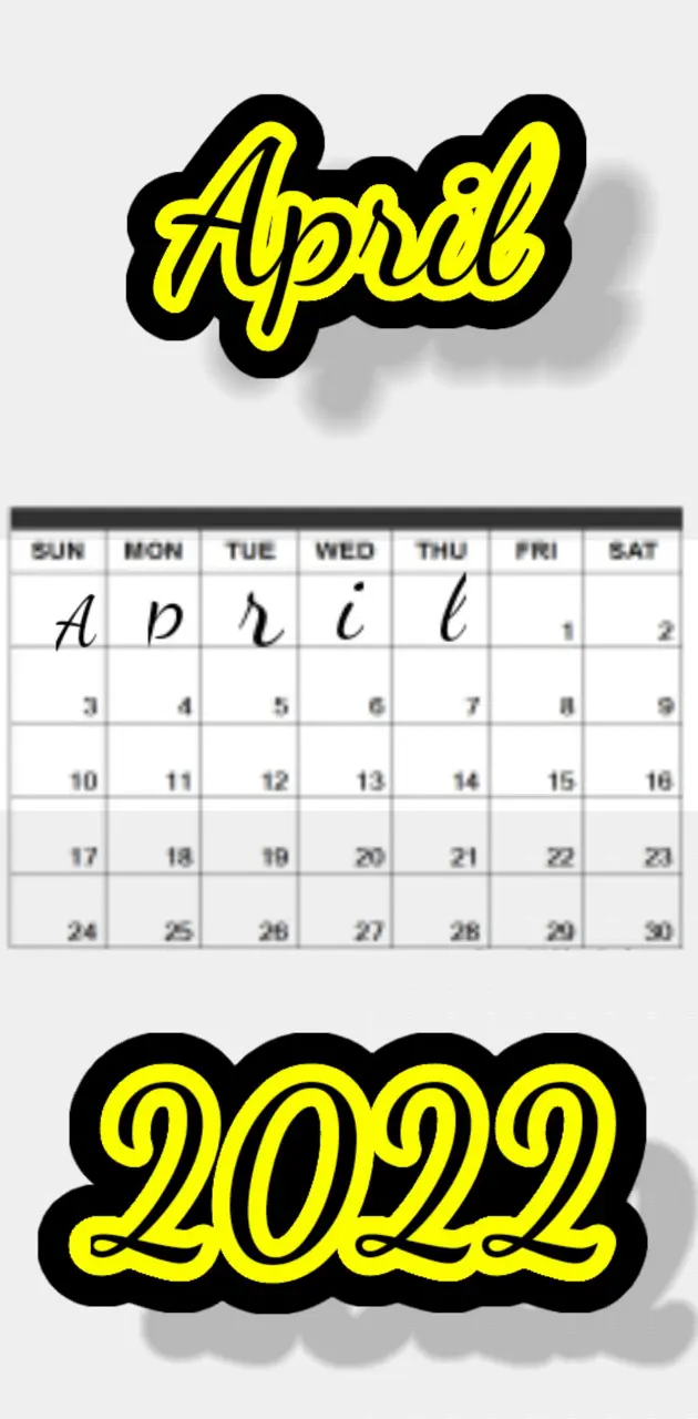 April 2022 Calendar 