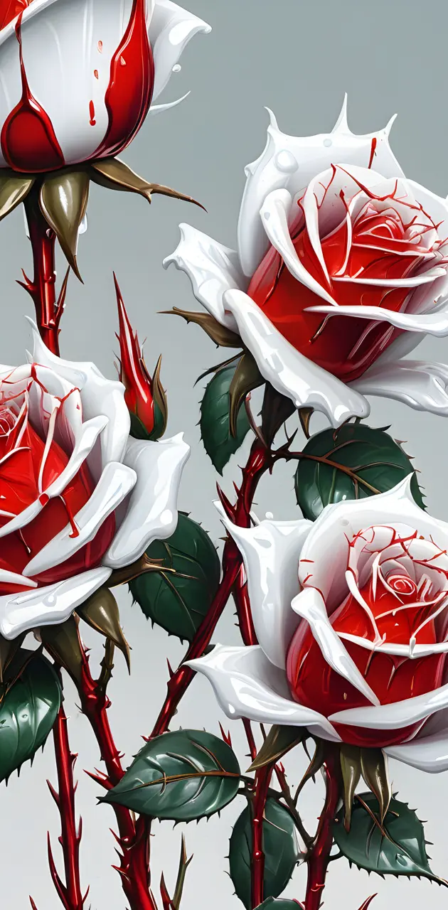 Red white roses
