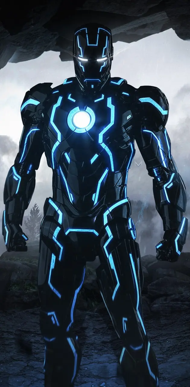 Neon Iron Man 4K