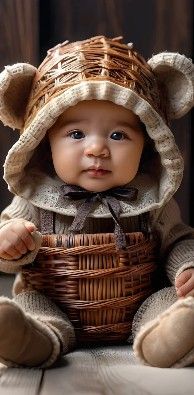 a baby in a basket