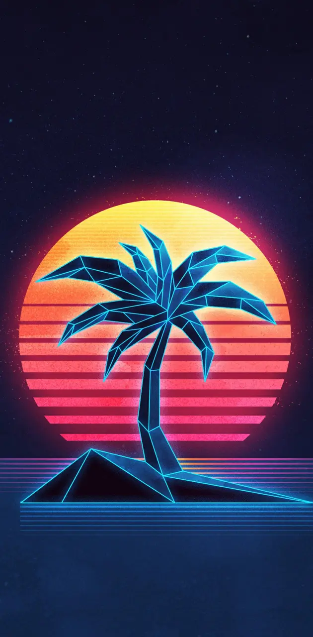 Synthwave palm