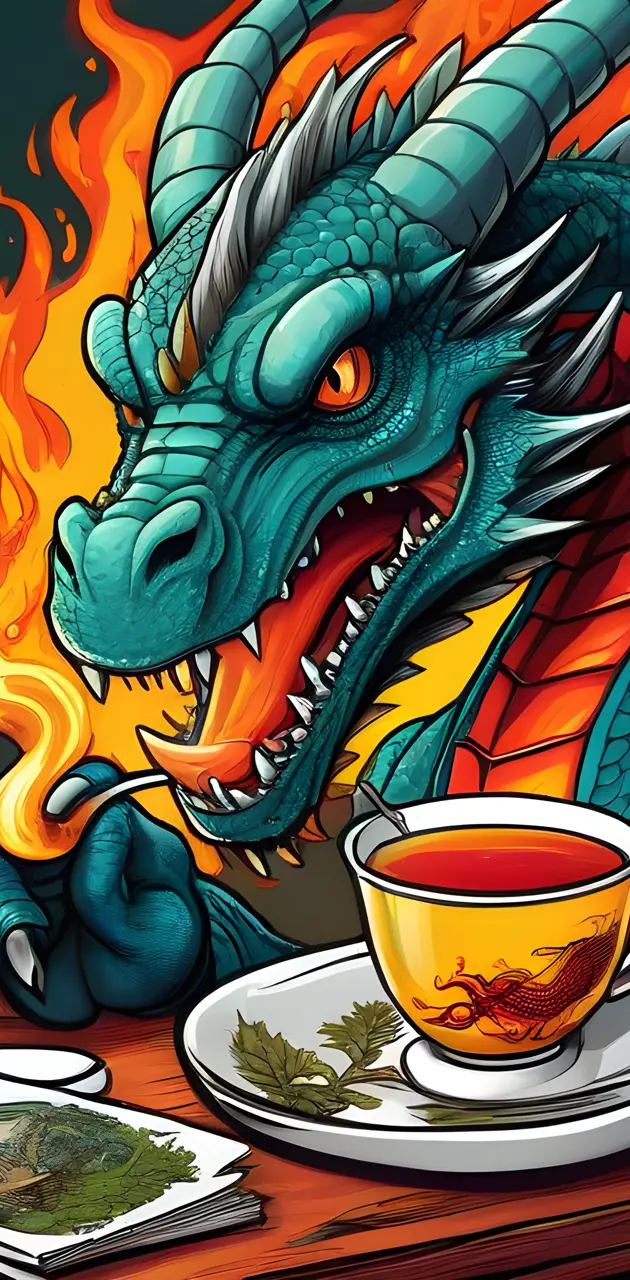 comic fire Dragon