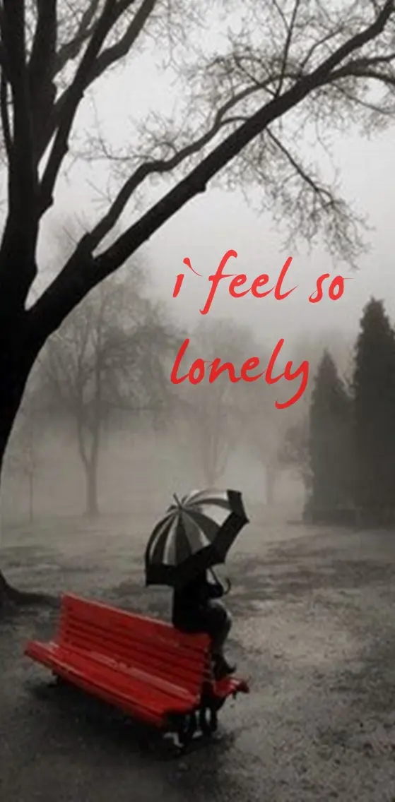 Lonely Woman In Rain