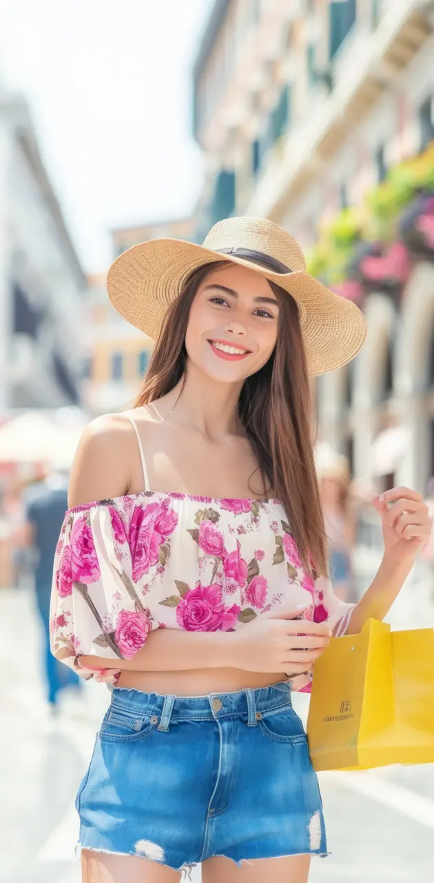 A Italian girl in summer outfit