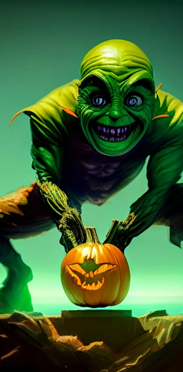 Goblin with a pumpkin