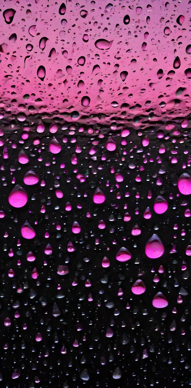 Pink raindrops water