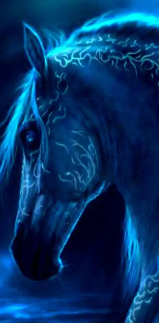 Blue Abstract Horse