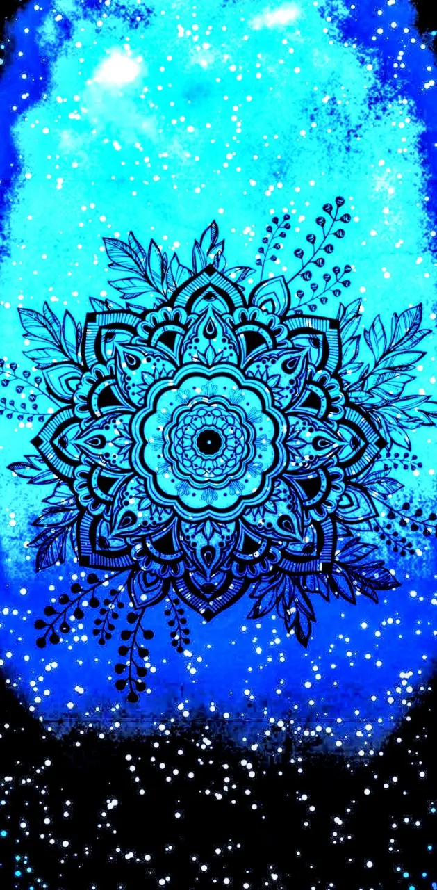 Blue glowing Mandala