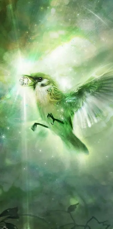 Magical Green Bird