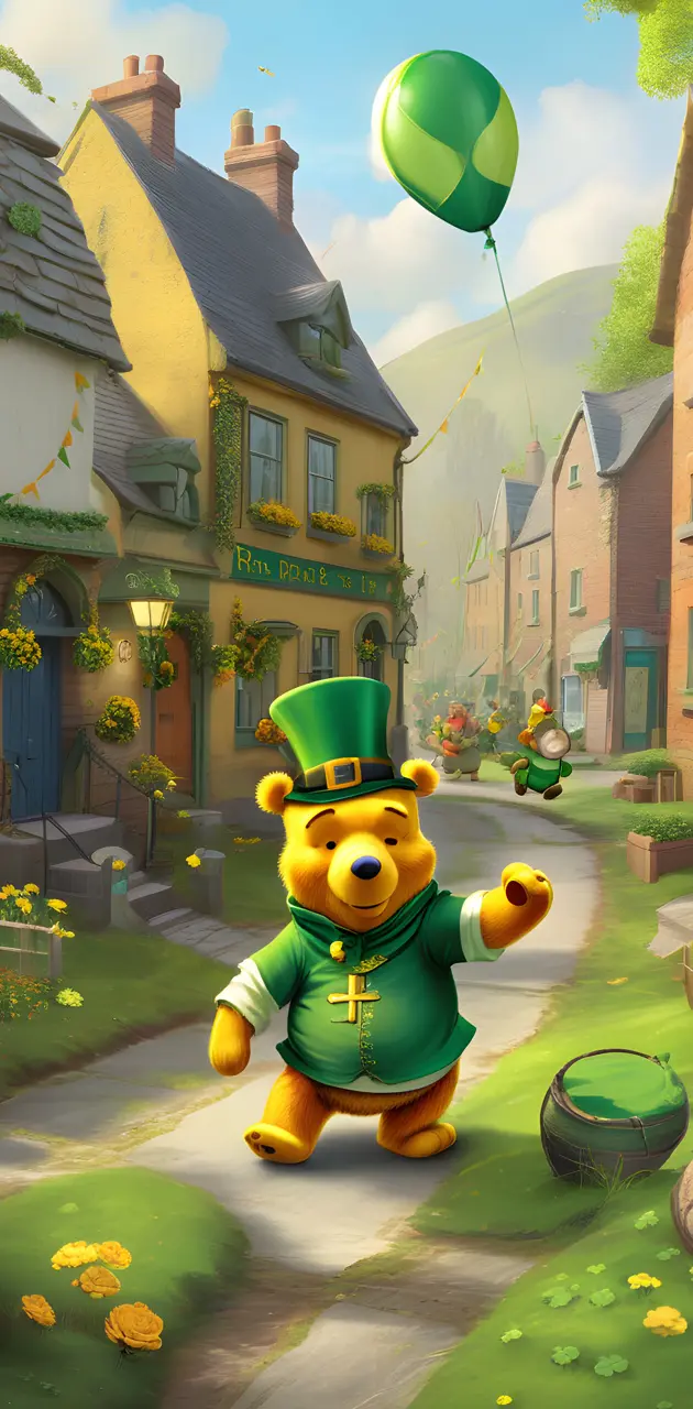 St . Patrick's Day, 3D, Pooh Bear