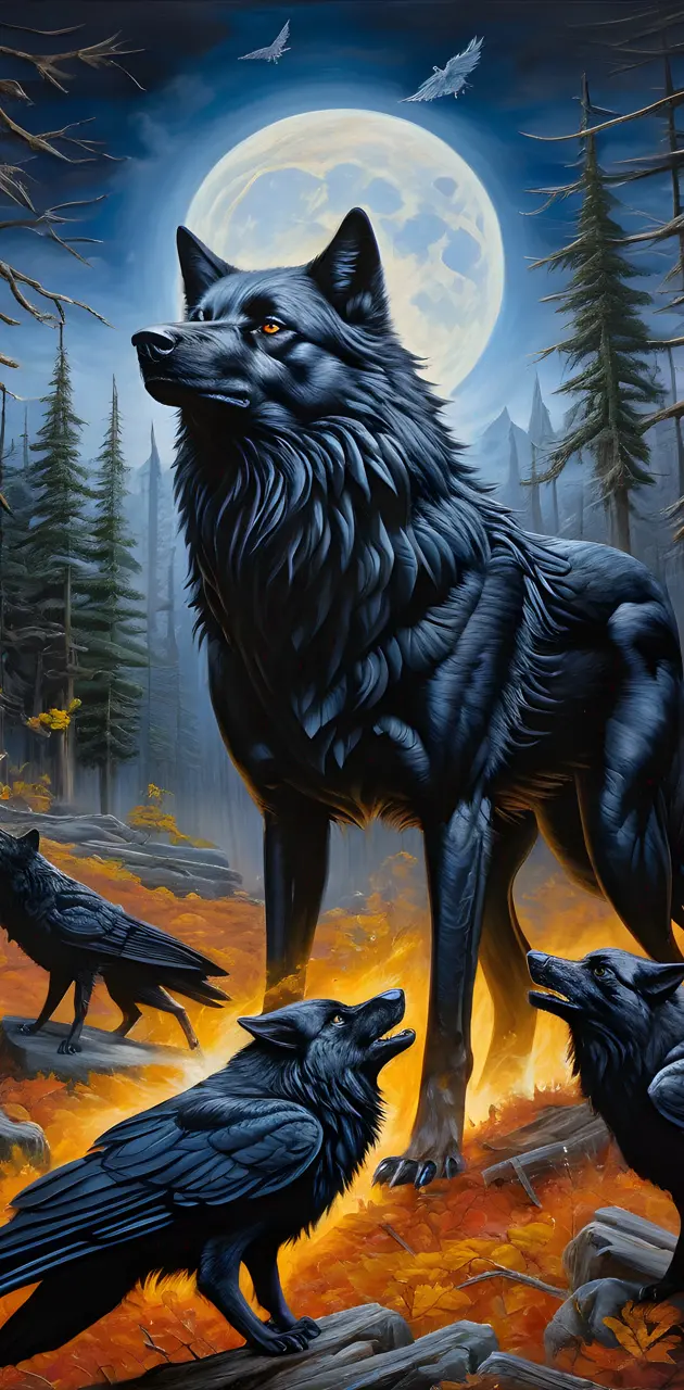 A Murder Pack of Wolf Ravens
