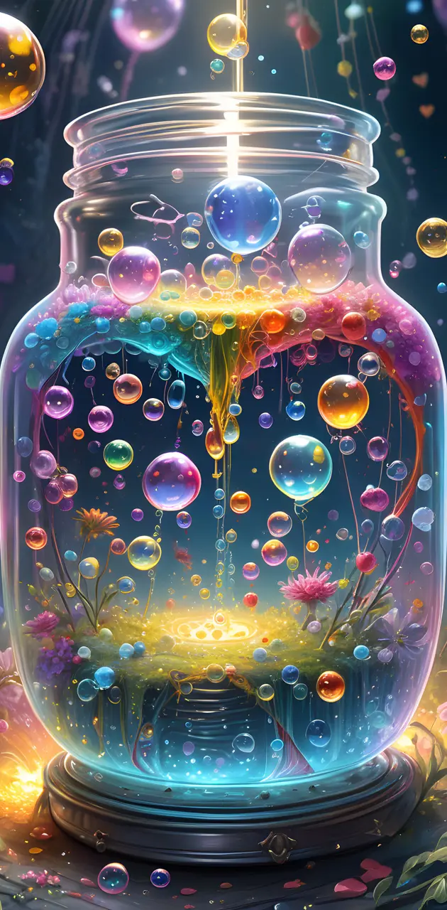 bubbles in a jar