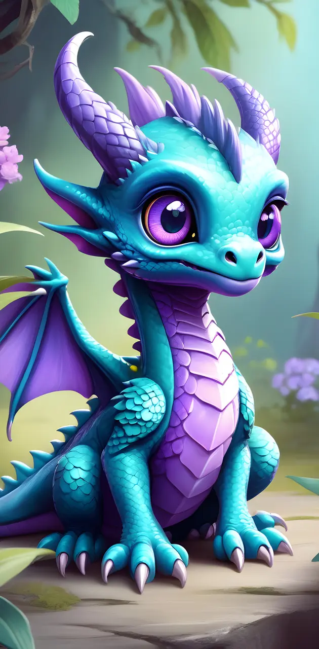 teal and purple dragon