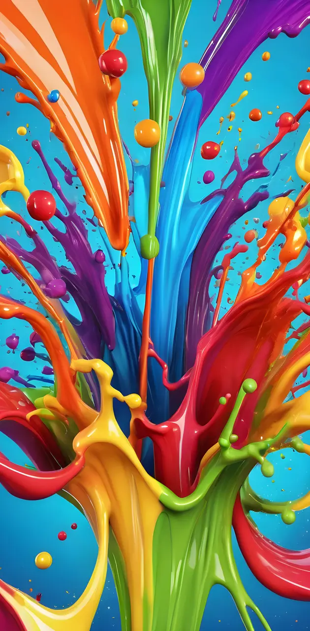 a painting of a colorful splash