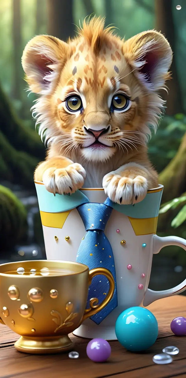 a kitten in a tea cup