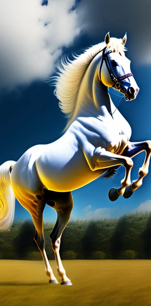 White horse with wings