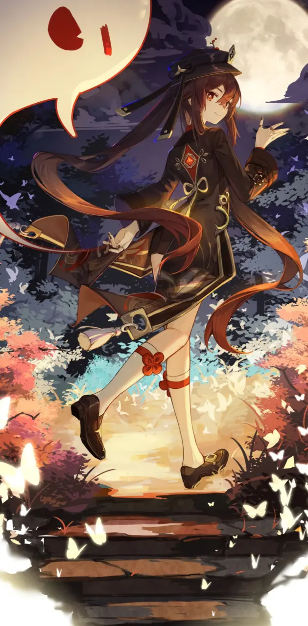 Download Cool Anime Girl PFP Hu Tao Wallpaper