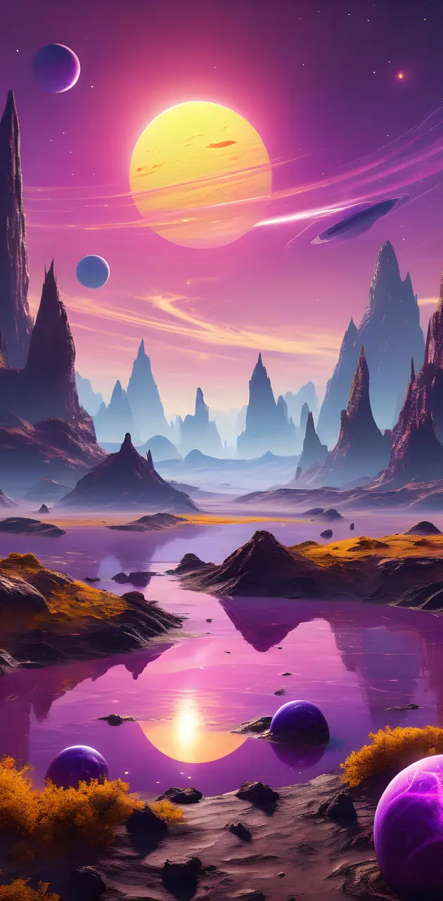 A Purple Alien Sky From a Far Away Planet