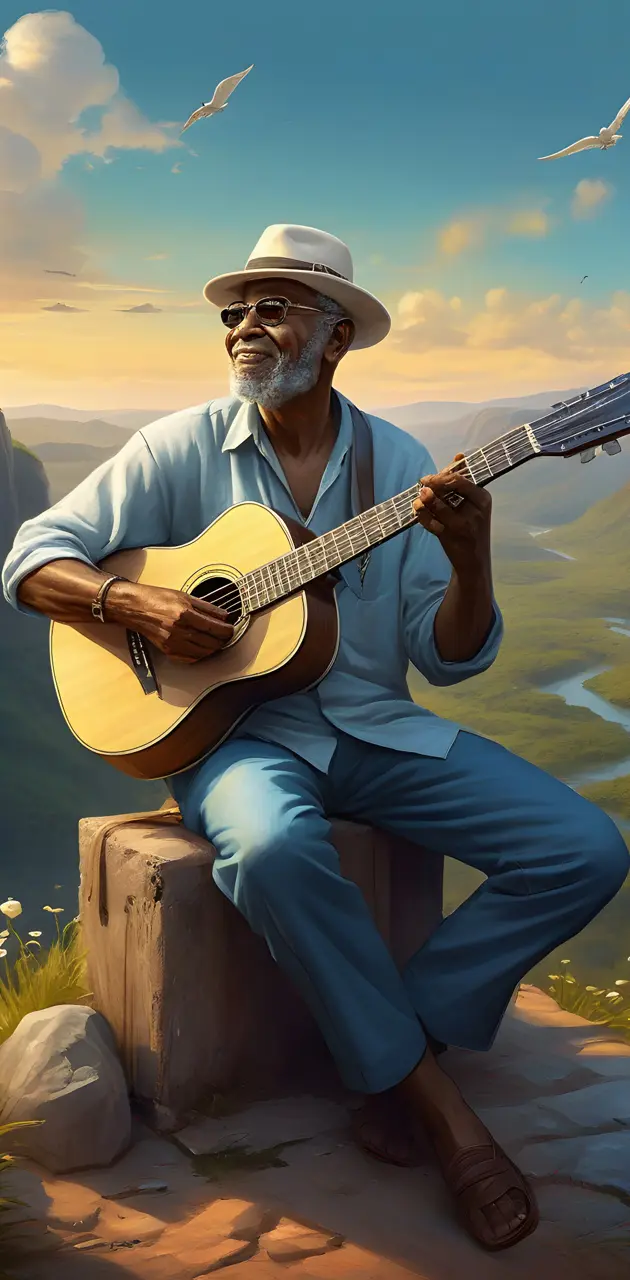 Man playing blues