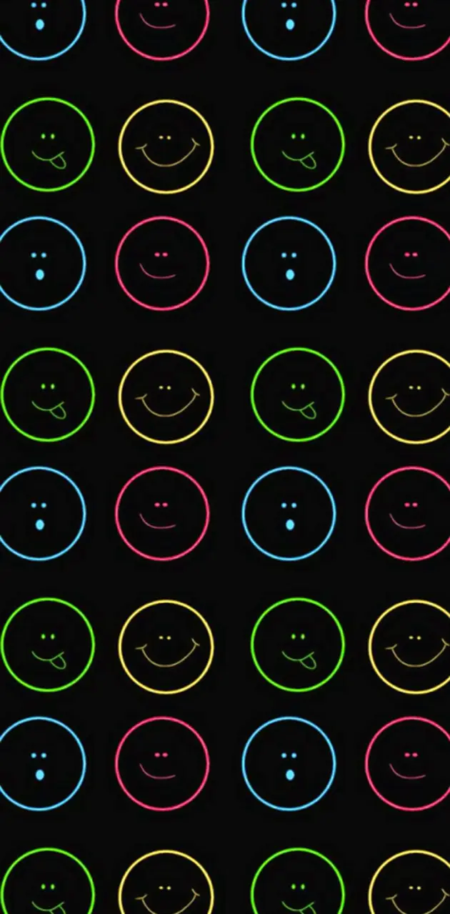 Colorful Neon Smilies