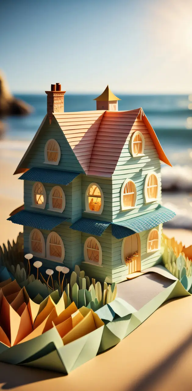 Paper cutout cottage