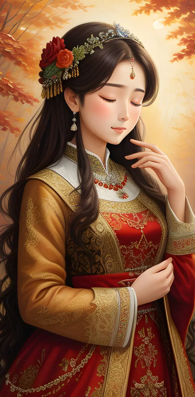 Cai Wenji in traditional indian attire