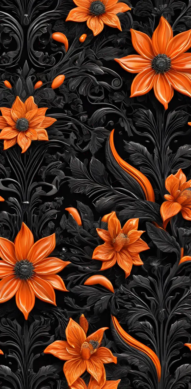 orange and black flowers