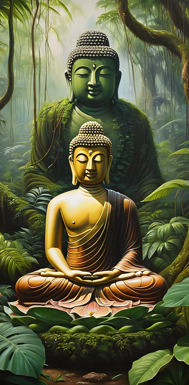 Buddha in jungle
