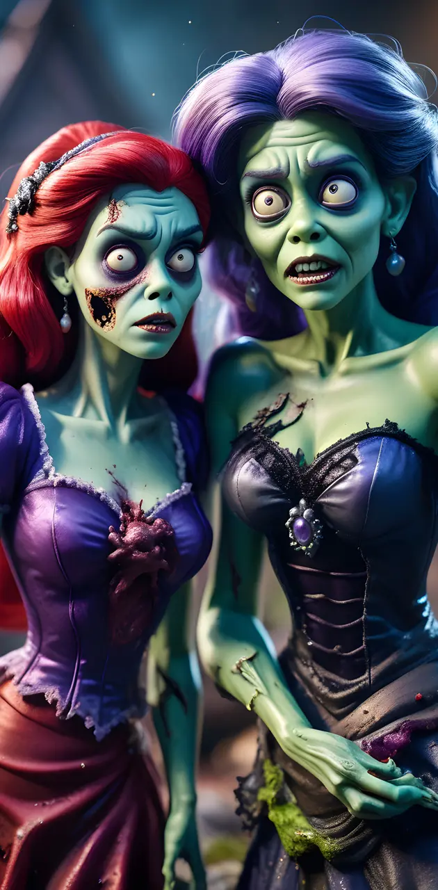 zombie Ariel and Ursula