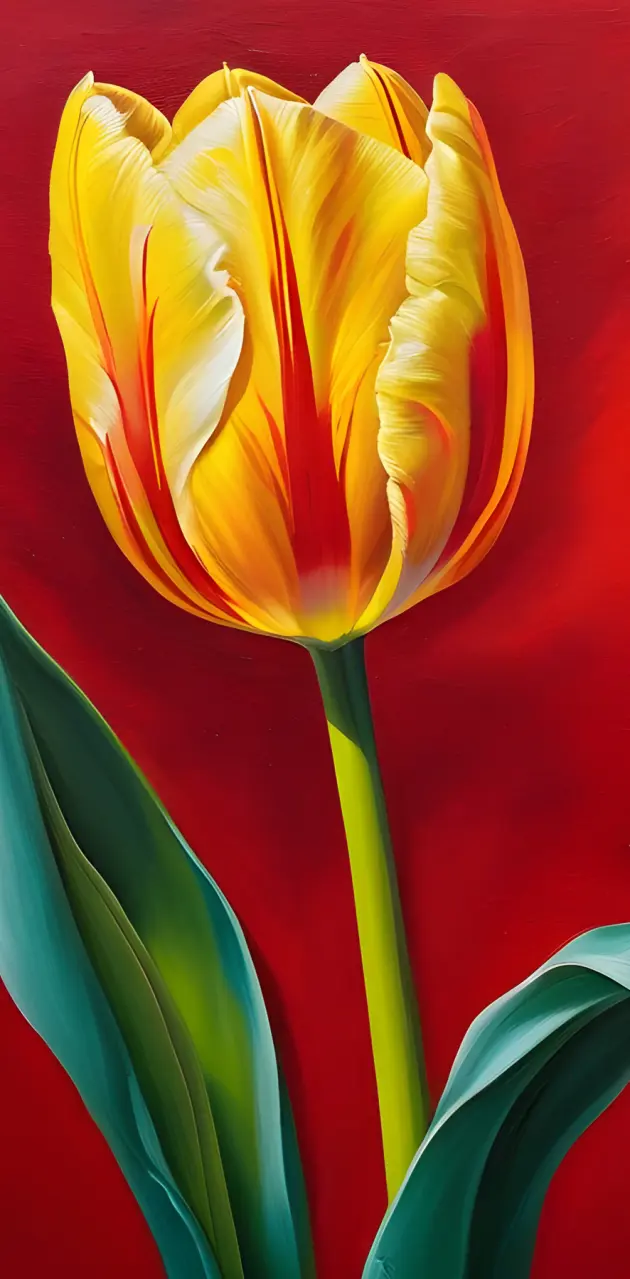 Yellow red tulip 