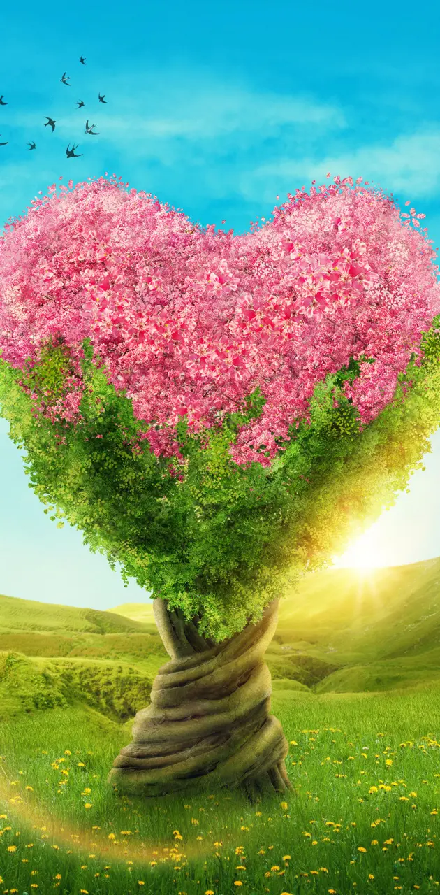 Pink heart tree