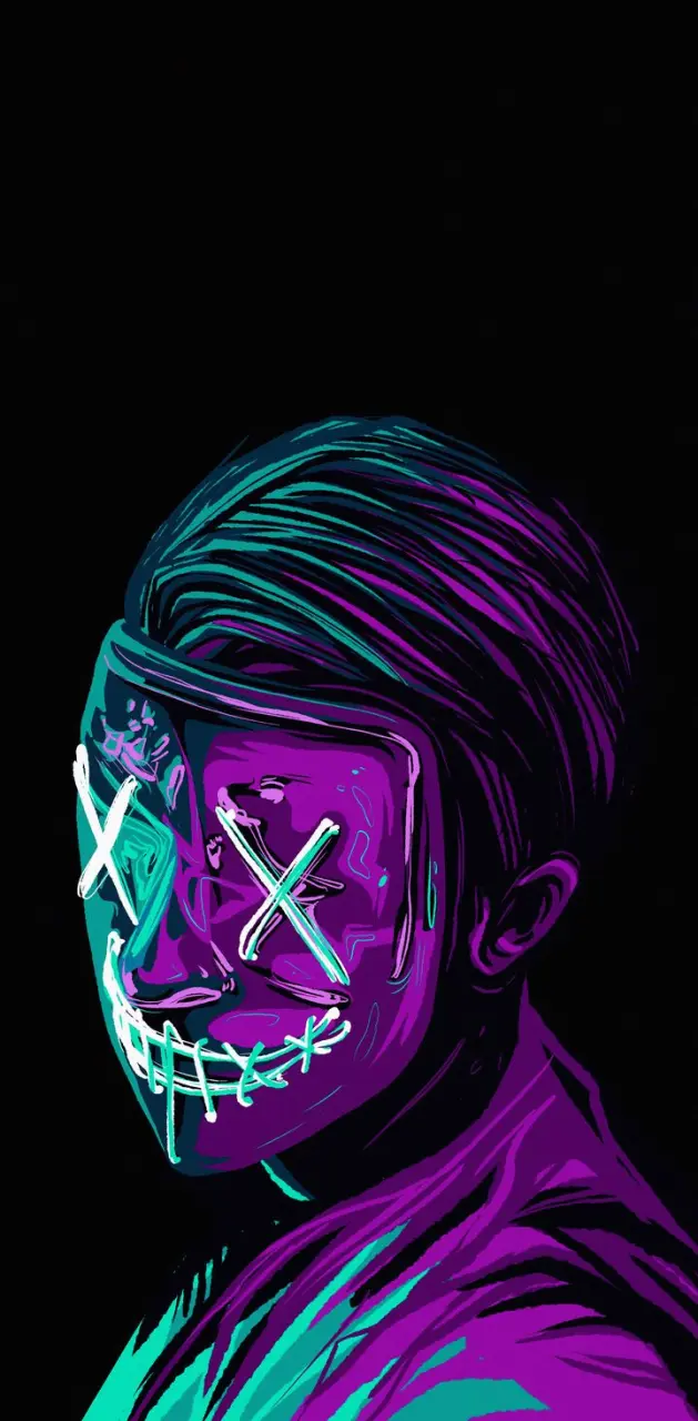 Mask man neon