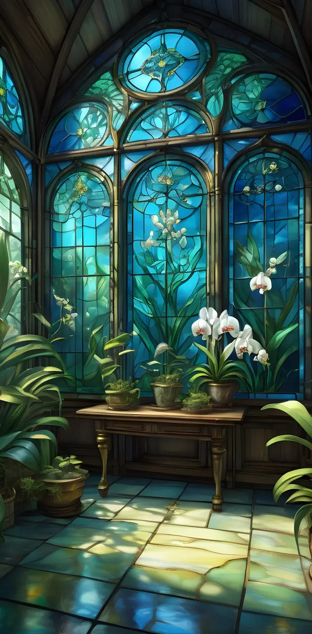 flowers stainedglass plant nursery