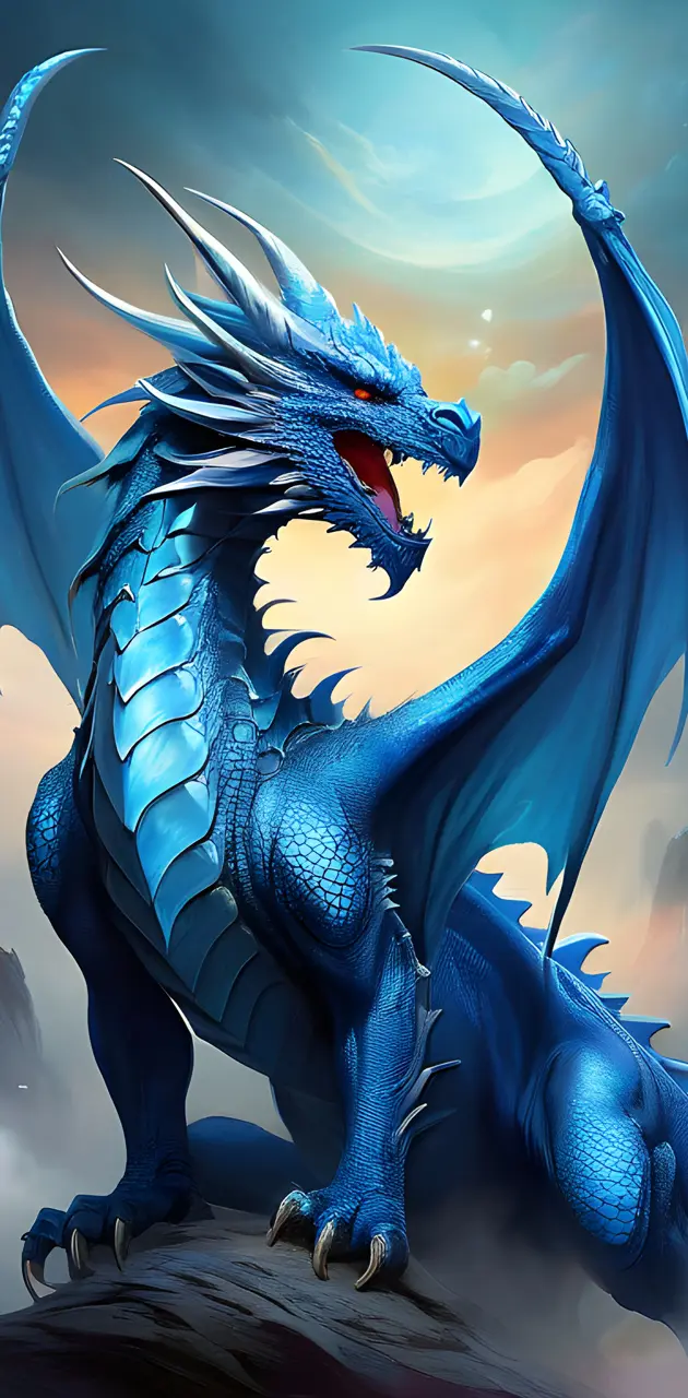 Dragon Blue Wallpaper 4K