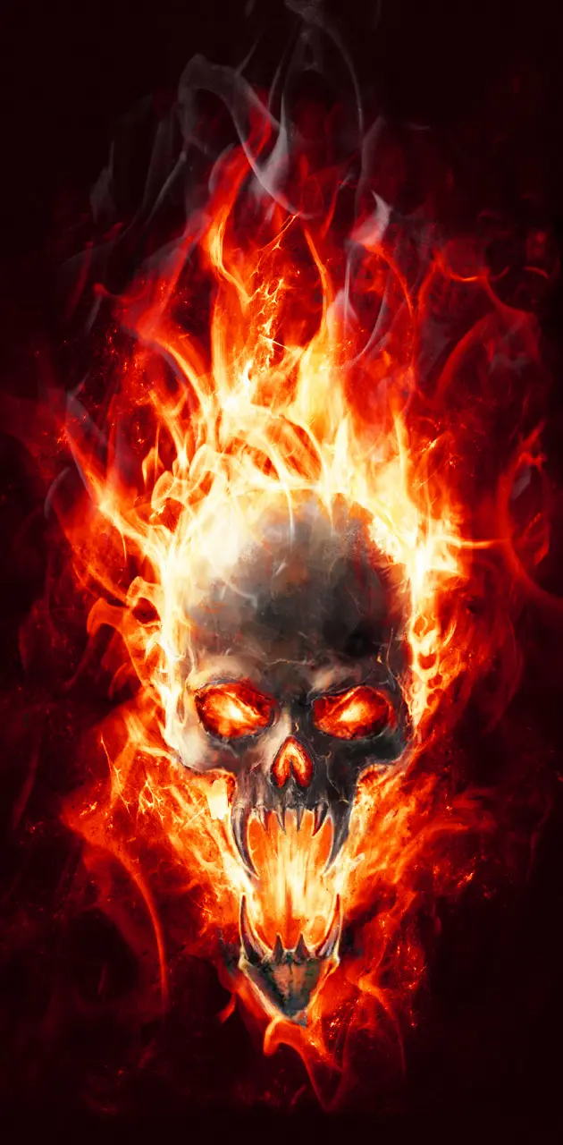 Flame skull