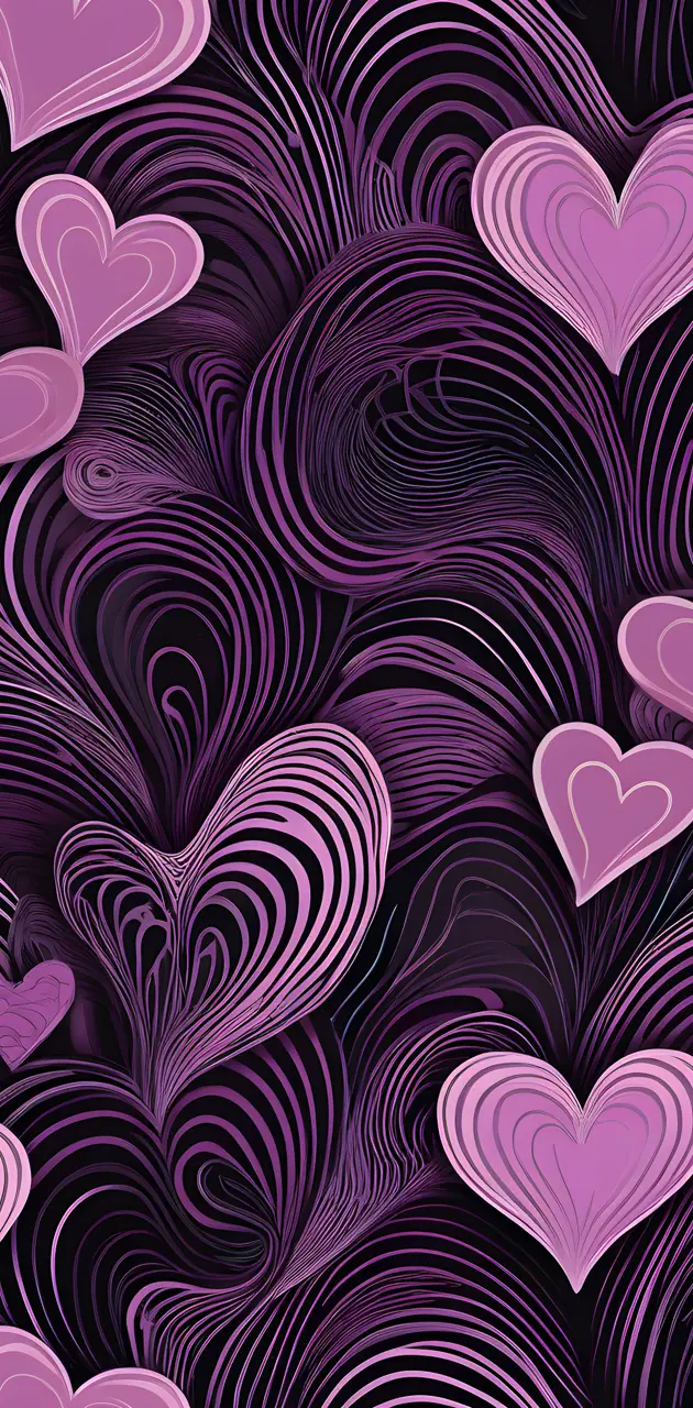 Mauve Swirl Hearts