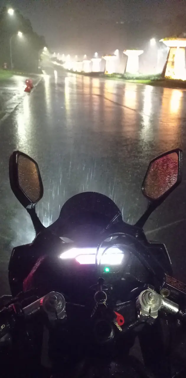 Night ride with rain