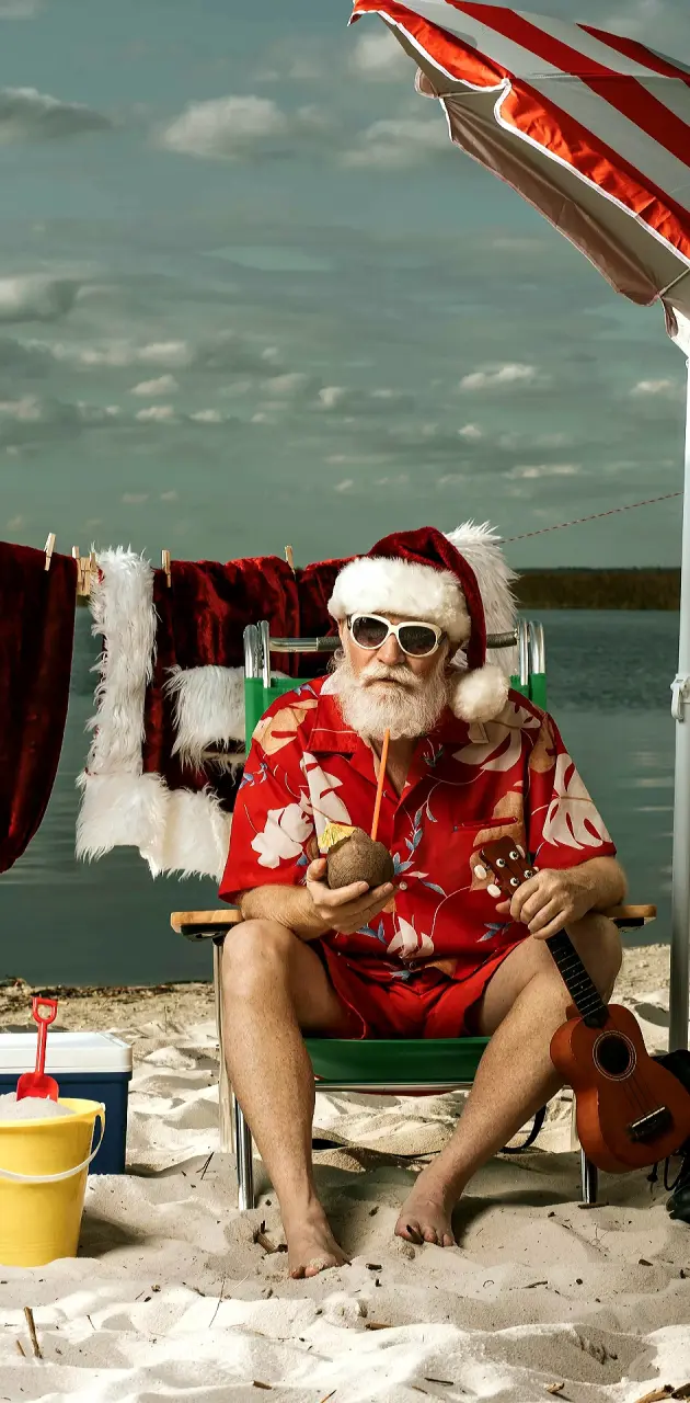 Santa at the beach