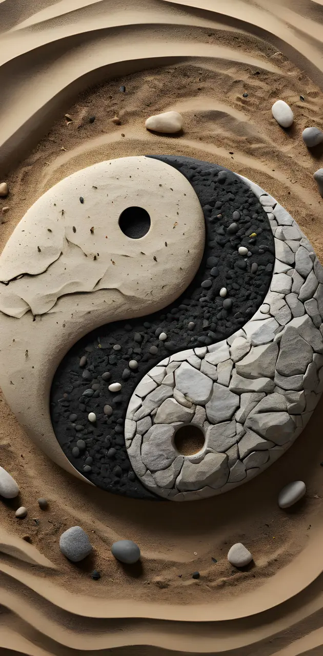 yin yang sand and stone