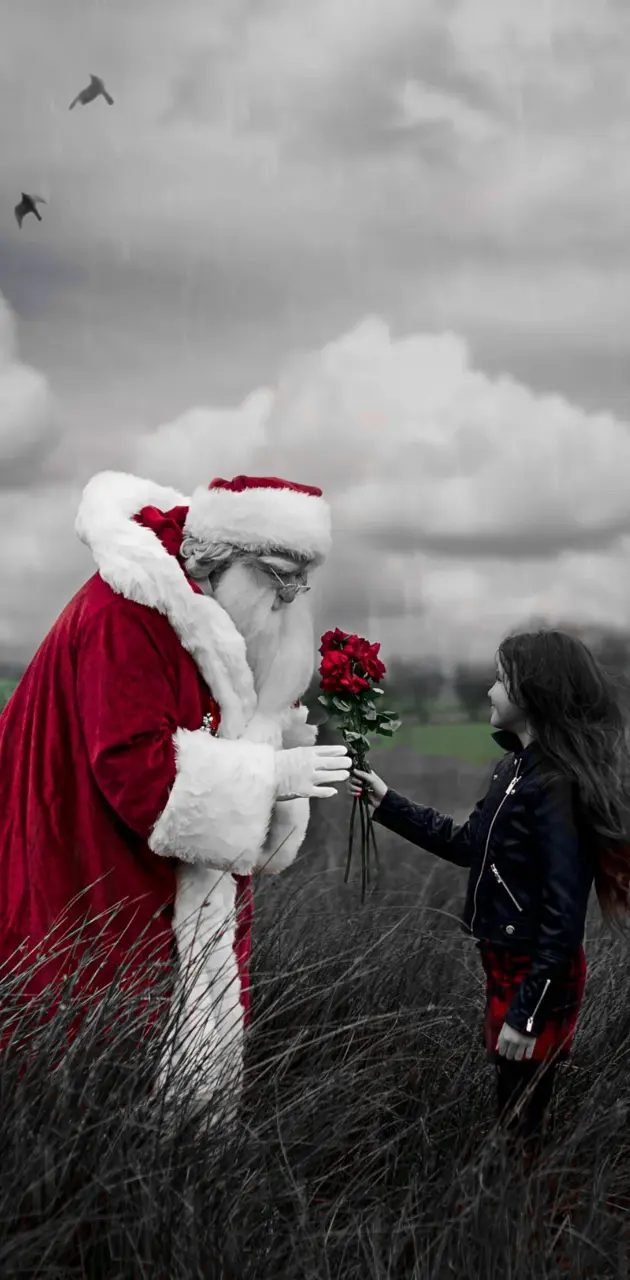 Santa and a girl