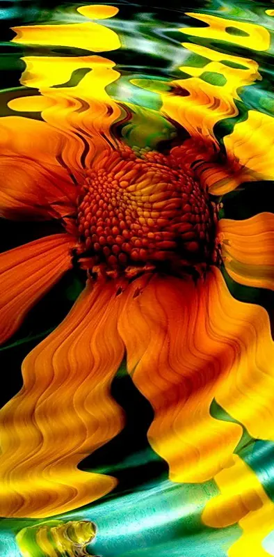 Sunflower In Water
