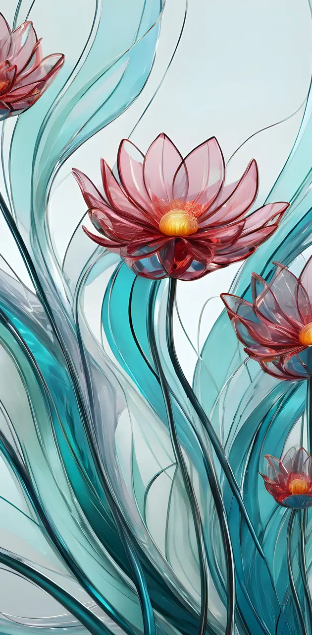 glass flowers background pattern