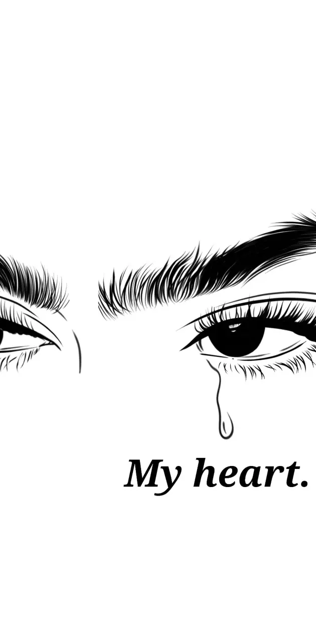 Download Eyes With Broken Heart Black Wallpaper