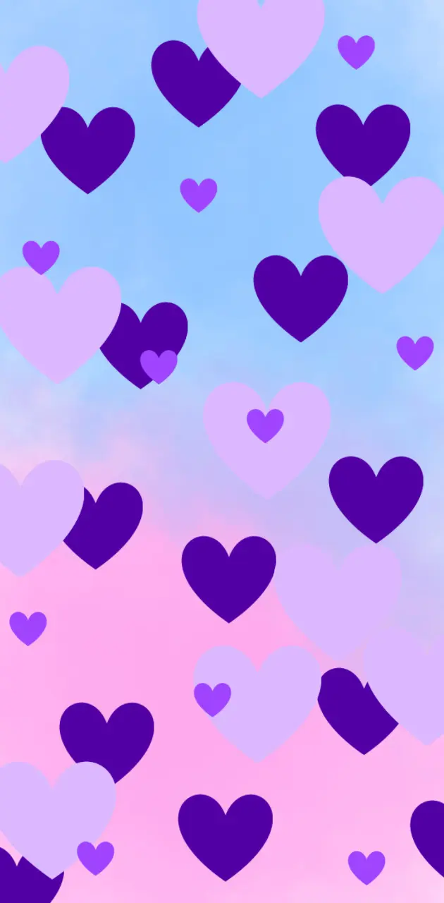 Blue pink purple heart