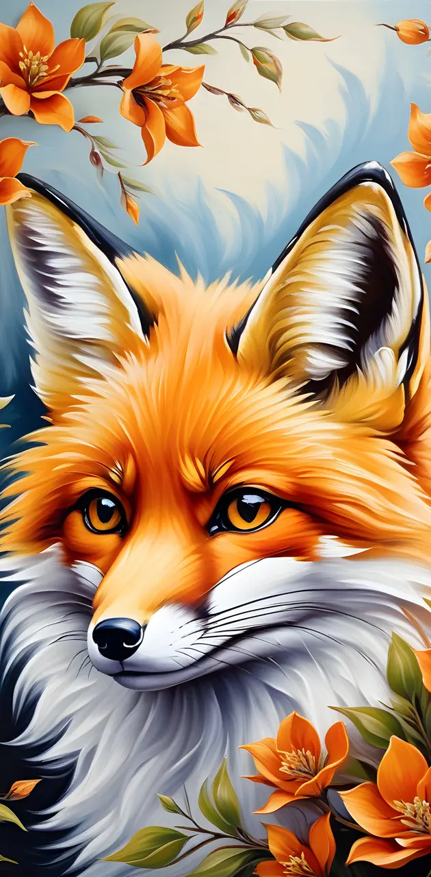 a fox with orange