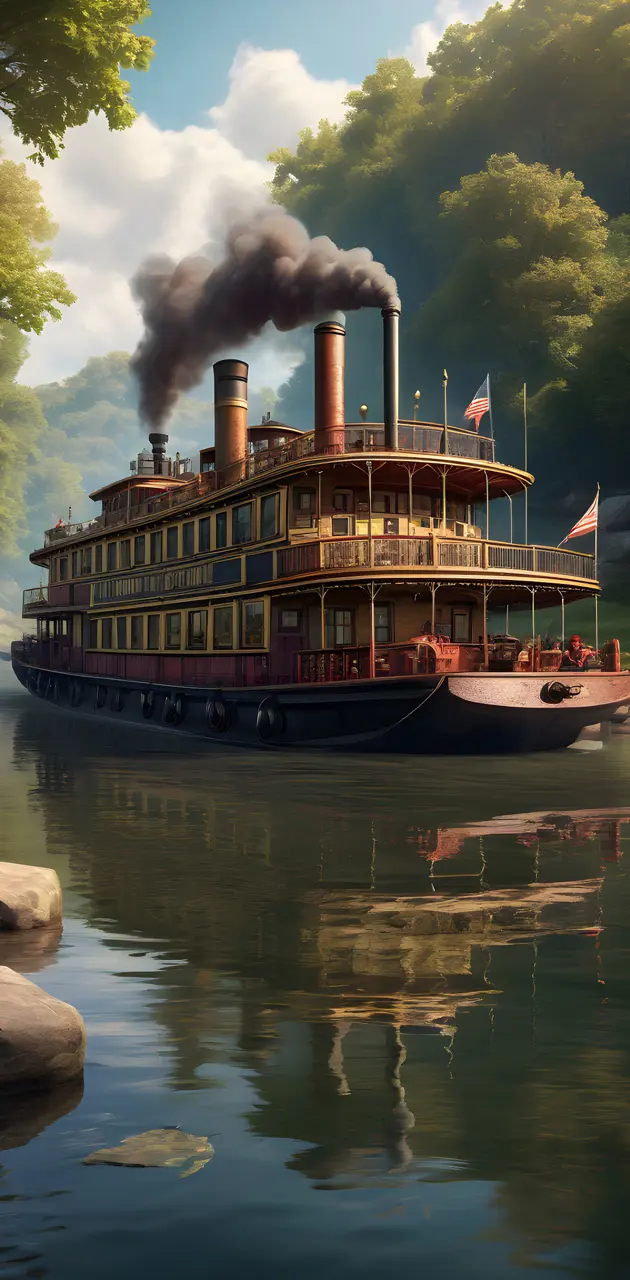 a steamboat on the water